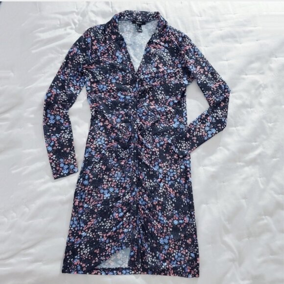 Super Soft Retro Ruched Button Down Semi Sheer Dress - Picture 3 of 11